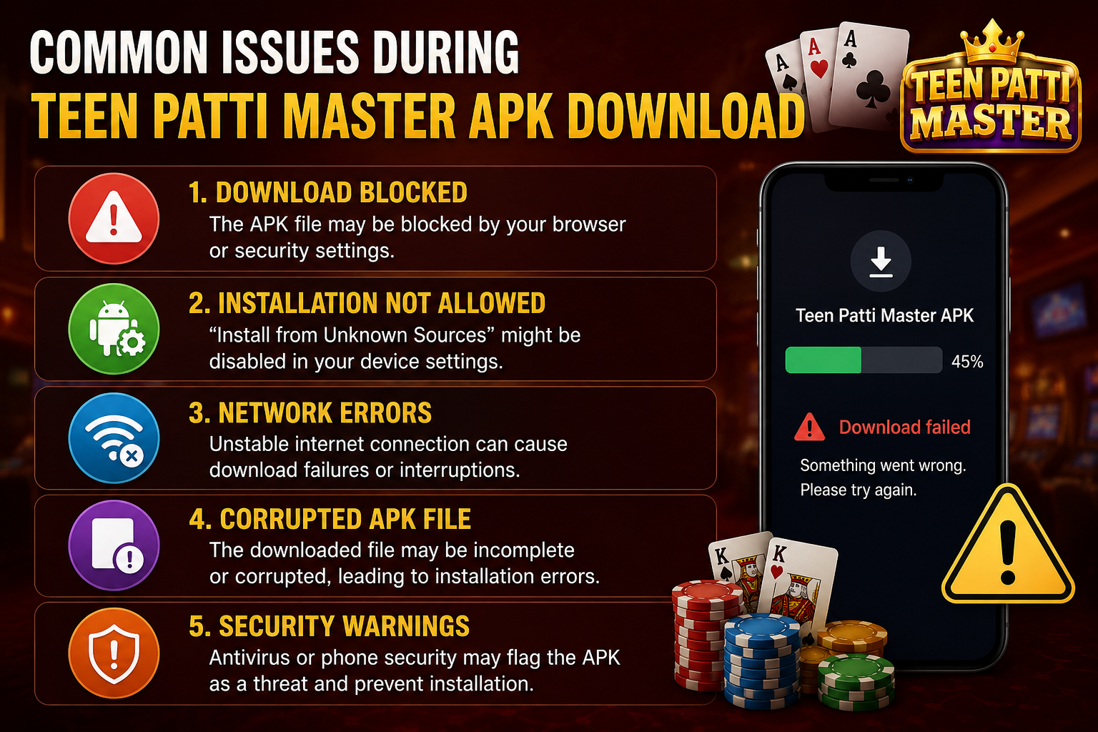 Common Issues During Teen Patti Master APK Download