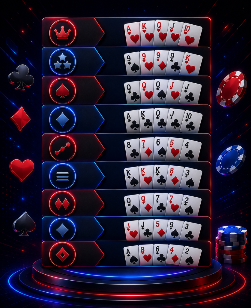 Muflis Online Teen Patti Hand rankings